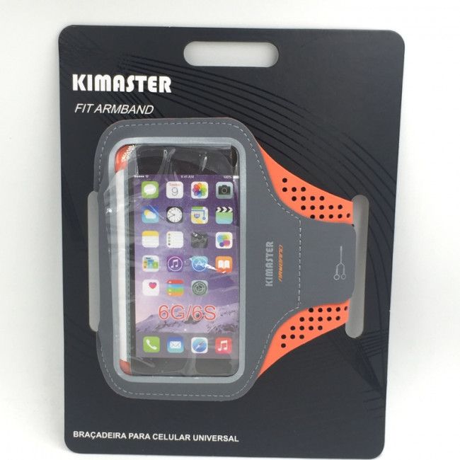 Braçadeira Sport Kimaster Ventilada *Universal* - Laranja