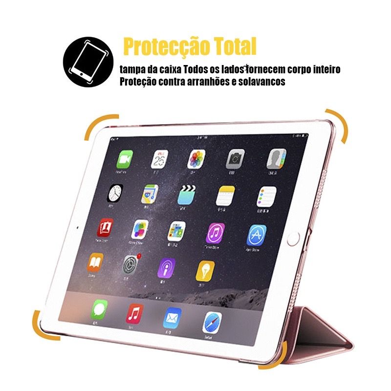 Capa Smart Cover com Fundo Transparente Removível para IPad Mini - Rosa