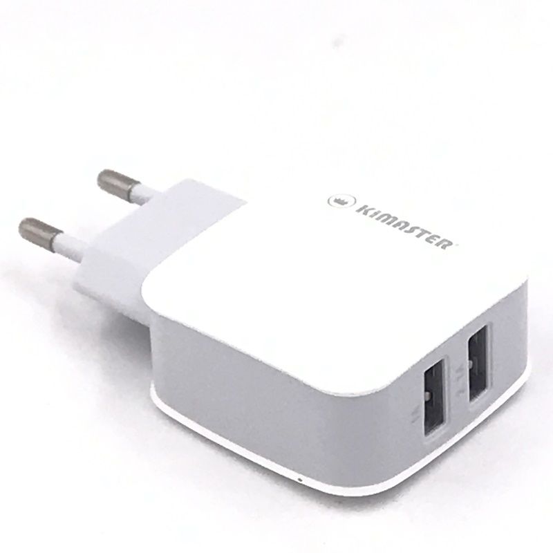 Adaptador de Tomada Usb Duplo Kimaster Universal TO-350 - Branco