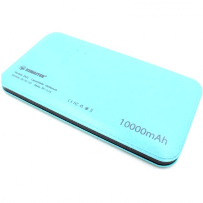 Bateria Extra Portátil Universal Power Bank Slim Kimaster E622 Usb - 10000mAh - Azul