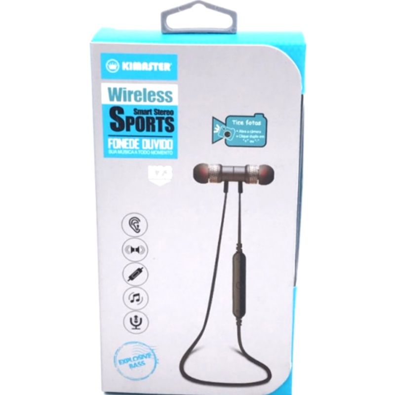 Fone de Ouvido Bluetooth Sports Kimaster - K23 - Preto