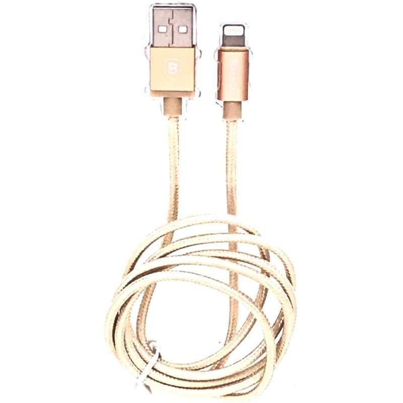 Cabo de Dados Nylon Usb Lightning Baseus Antila Series - para IPhone/IPad/IPod - Dourado