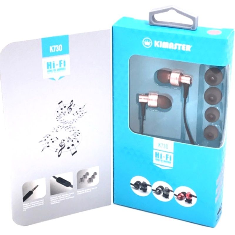 Fone de Ouvido Hi-Fi Kimaster K730 - Ouro Rosê