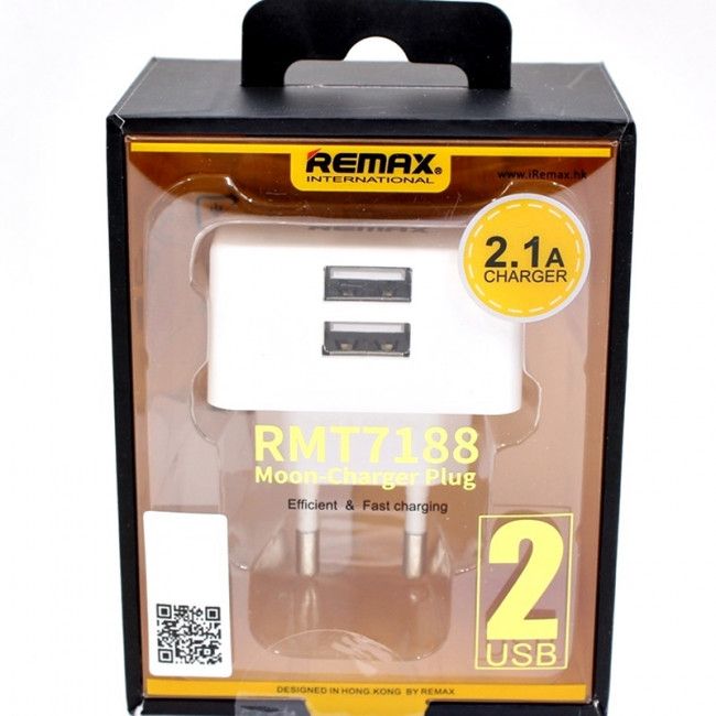 Carregador de Parede Universal Usb Duplo Remax RMT7188 - Branco
