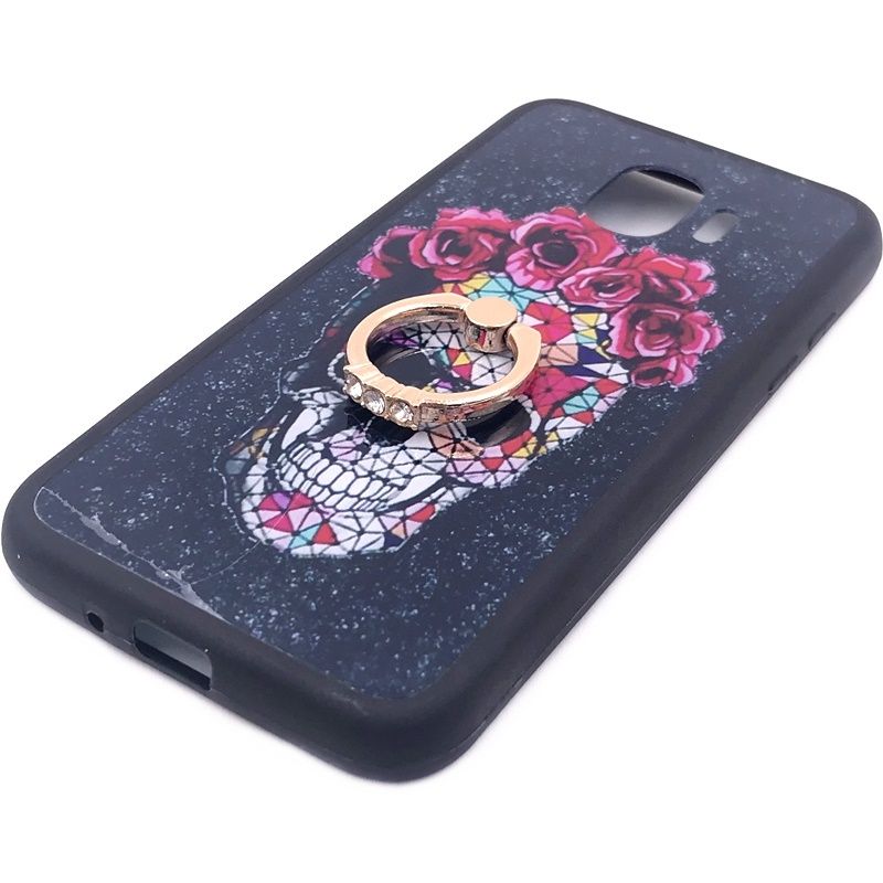 Capa Suporte Joia - Caveira Floral Geométrica