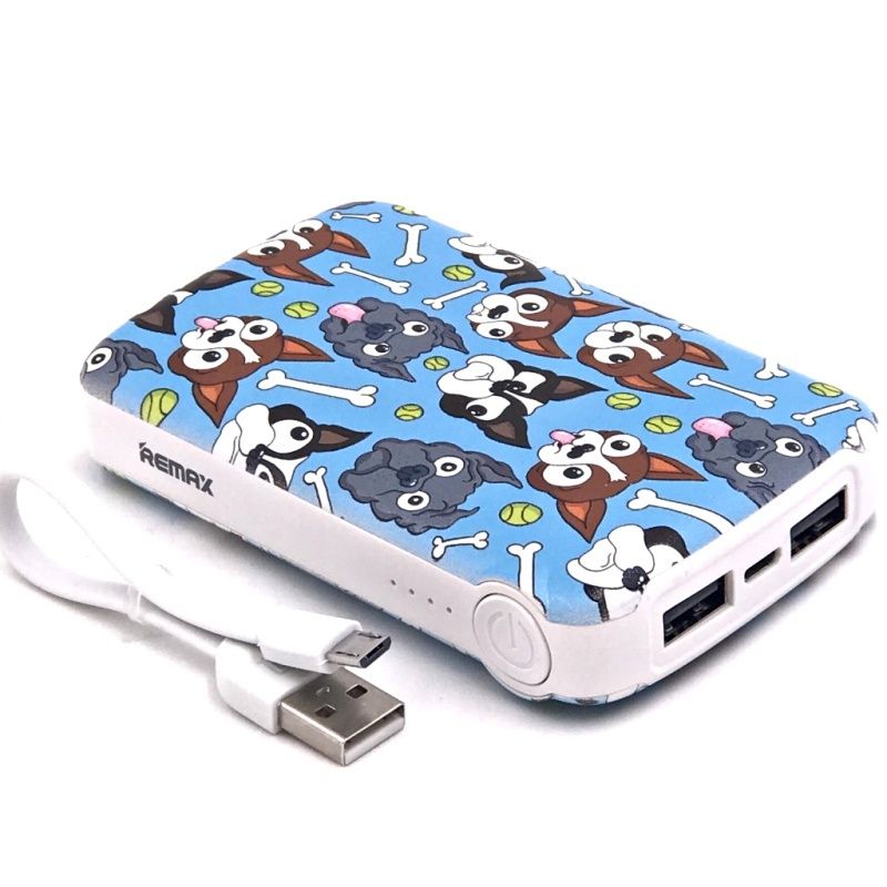 Bateria Extra Portátil Universal Power Bank Remax RPP-70 Dual Usb - 10000mAh - Dogs