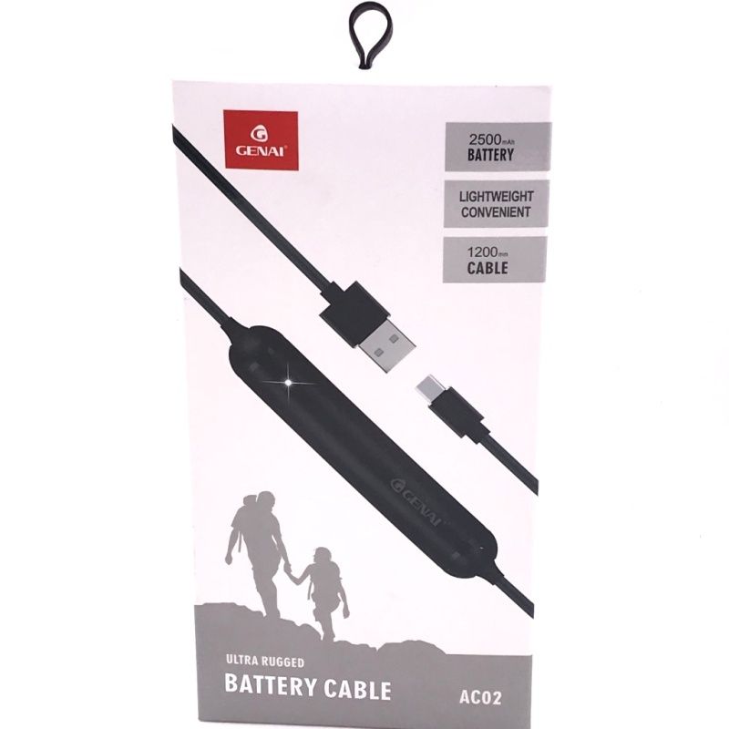 Bateria Extra Portátil Universal - Power Bank Genai Usb Type C - AC-02 - 2500mAh - Preto