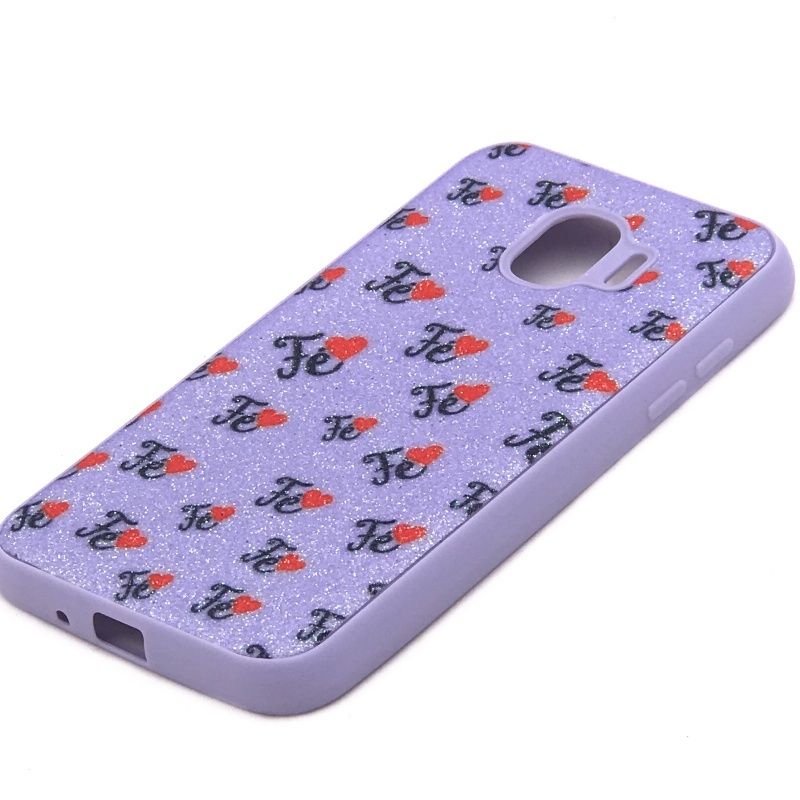Capa Borracha Glitter para Samsung Galaxy J2 Pro - Fé Lilás