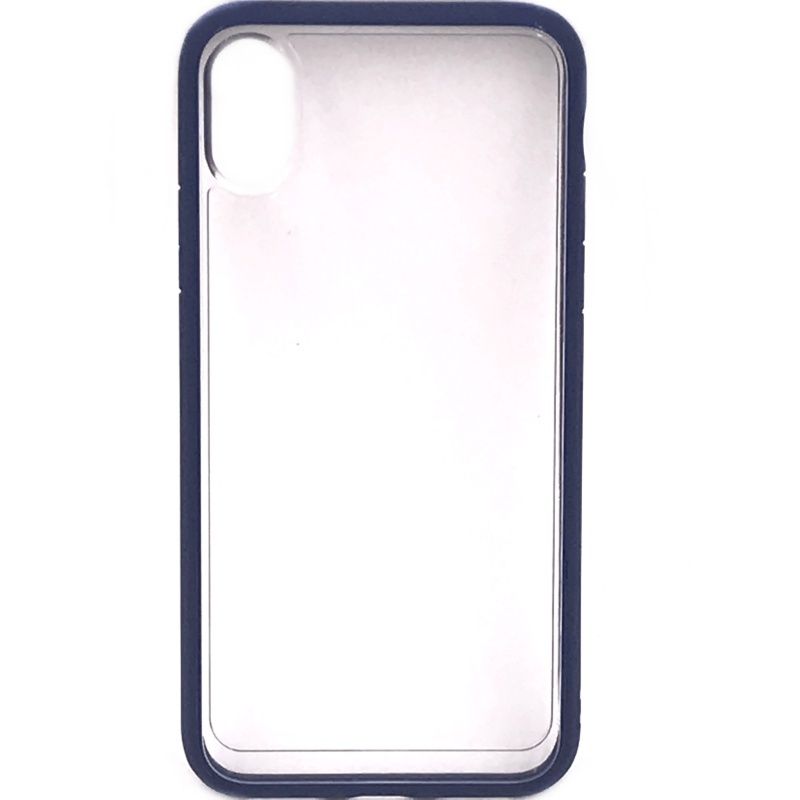 Capa Lateral Color para IPhone X/XS - Transparente com Azul Marinho