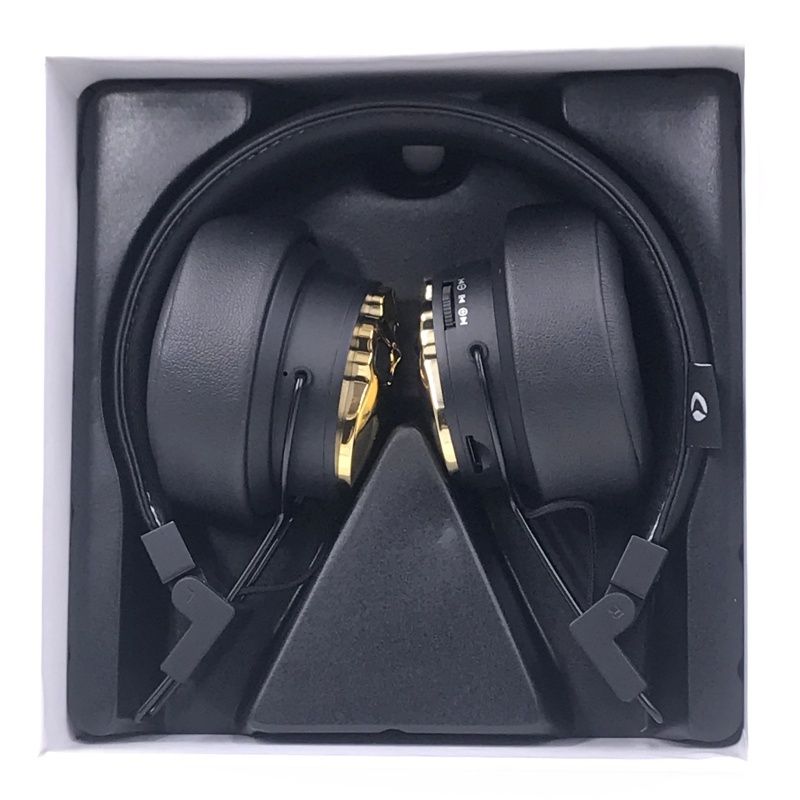 Fone de Ouvido Bluetooth Procover Caveira PC001 - Preto e Dourado
