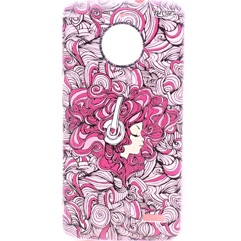 Capa Netcase Borracha para Motorola Moto E4 - Girl DJ Rosa