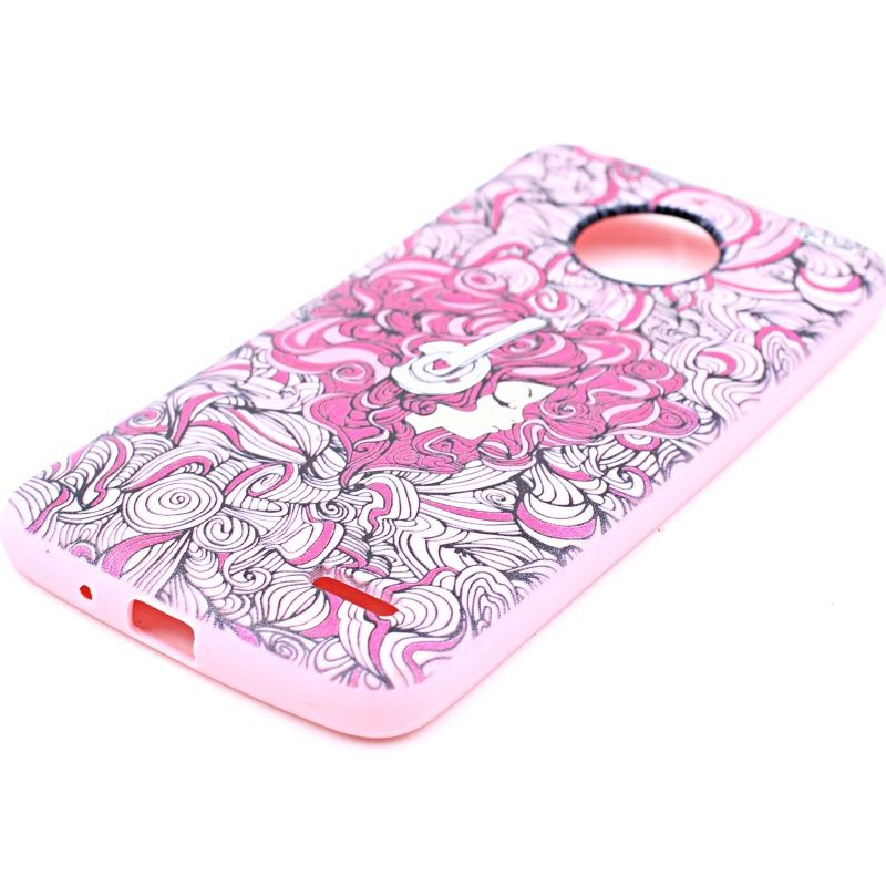 Capa Netcase Borracha para Motorola Moto E4 - Girl DJ Rosa