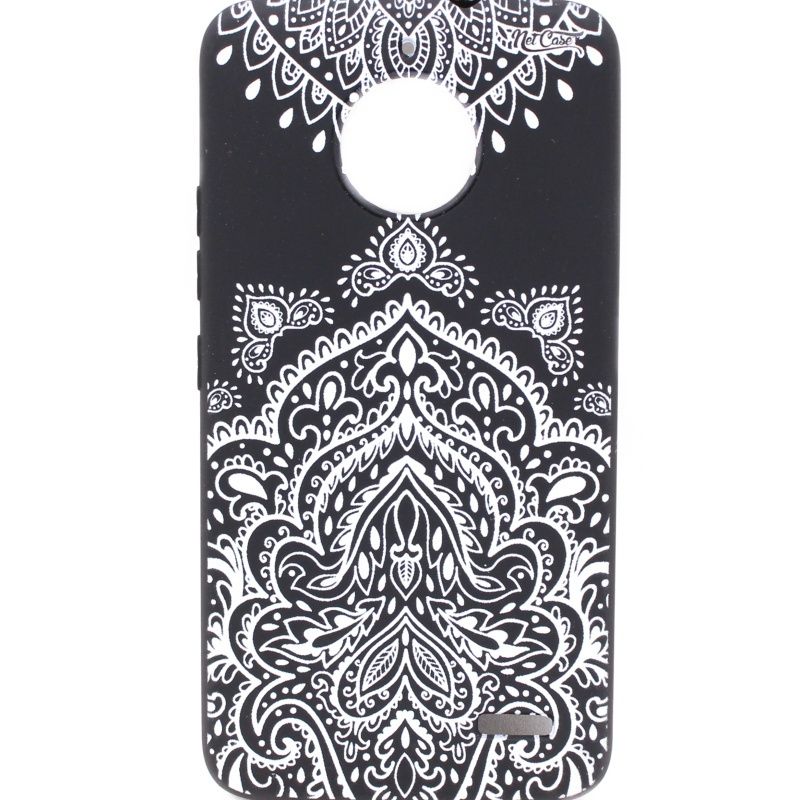 Capa Netcase Borracha - Mandala Black & White Preto