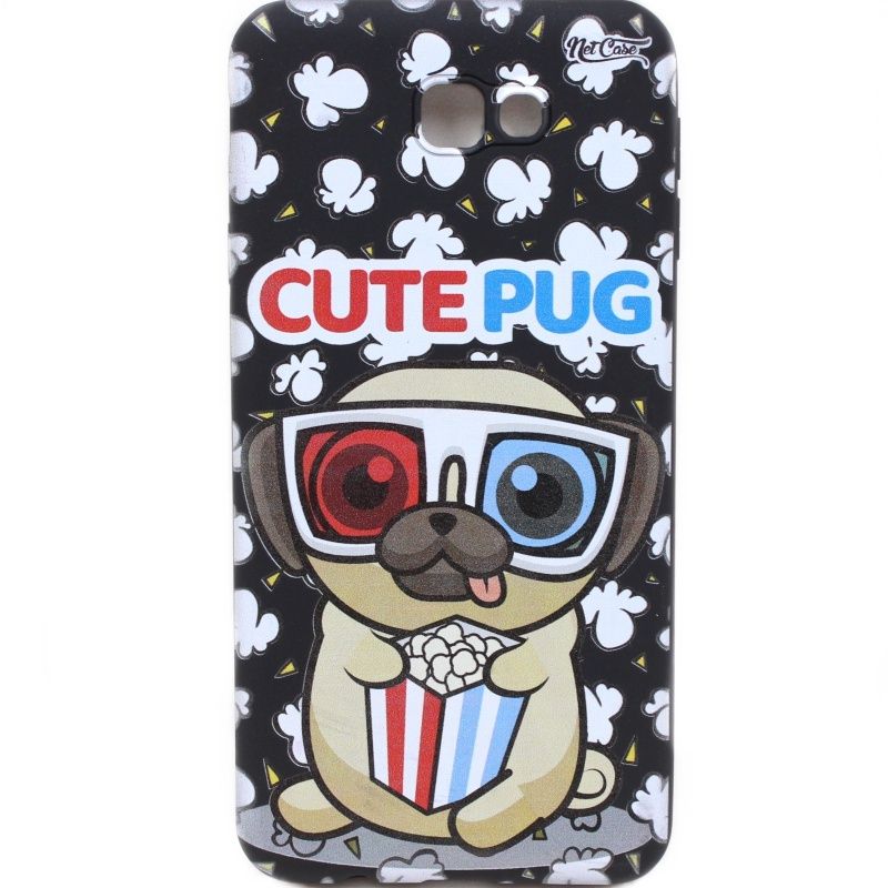 Capa Netcase Borracha - Pug Popcorn Preto