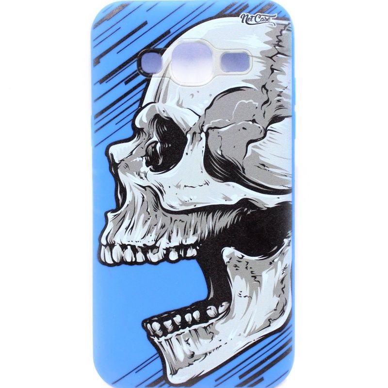 Capa Netcase Borracha para Samsung Galaxy J5 - Skull Laughing Azul