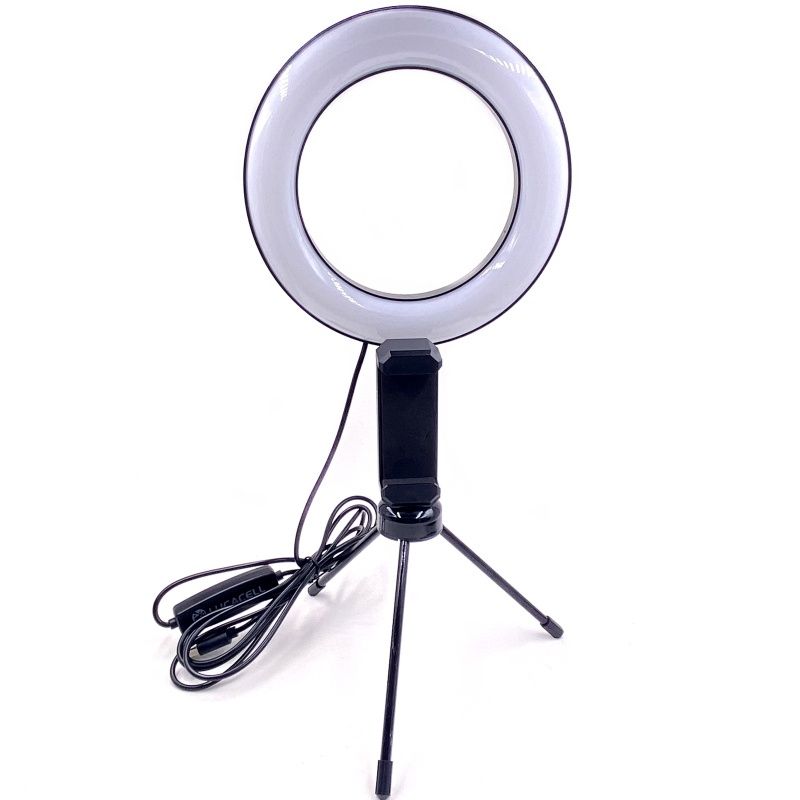 Ring Light Usb com Mini Tripé e Suporte p/ Cel. Lucacell LC16-48 - 6''P