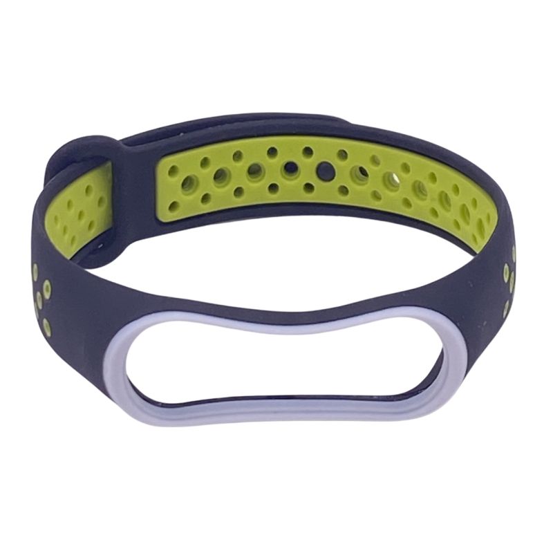 Pulseira Furadinha para Relógio Mi Band 4 - Preto c/ Verde