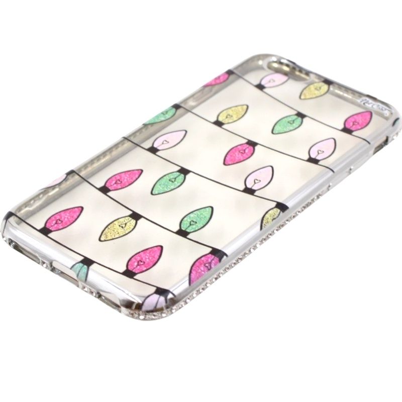 Capa Netcase Metálica com Strass Flexível - Colored Lamps Prata p/ IPhone 6/6s