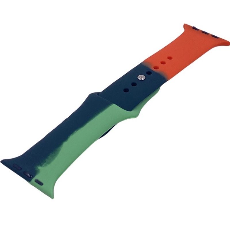 Pulseira Silicone Arco Íris 42/44mm - Verde, Laranja