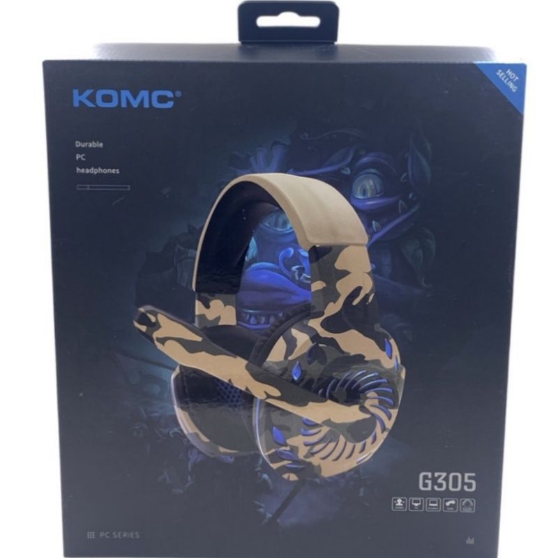 Fone de Ouvido - Gaming Headset Komc G305 - Camuflada Marrom