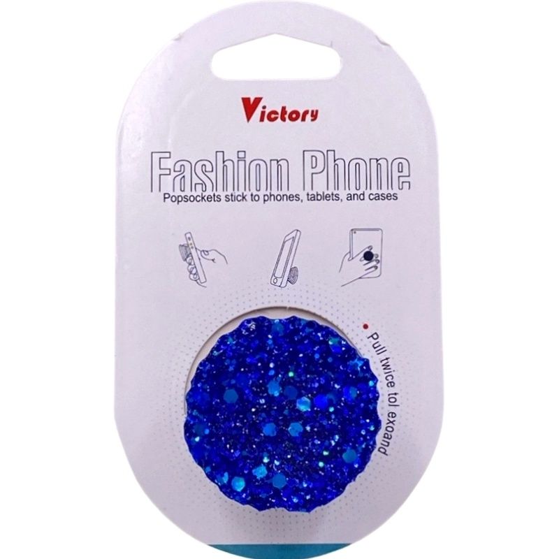 Suporte Pop Socket Brilho - Craquelado Azul