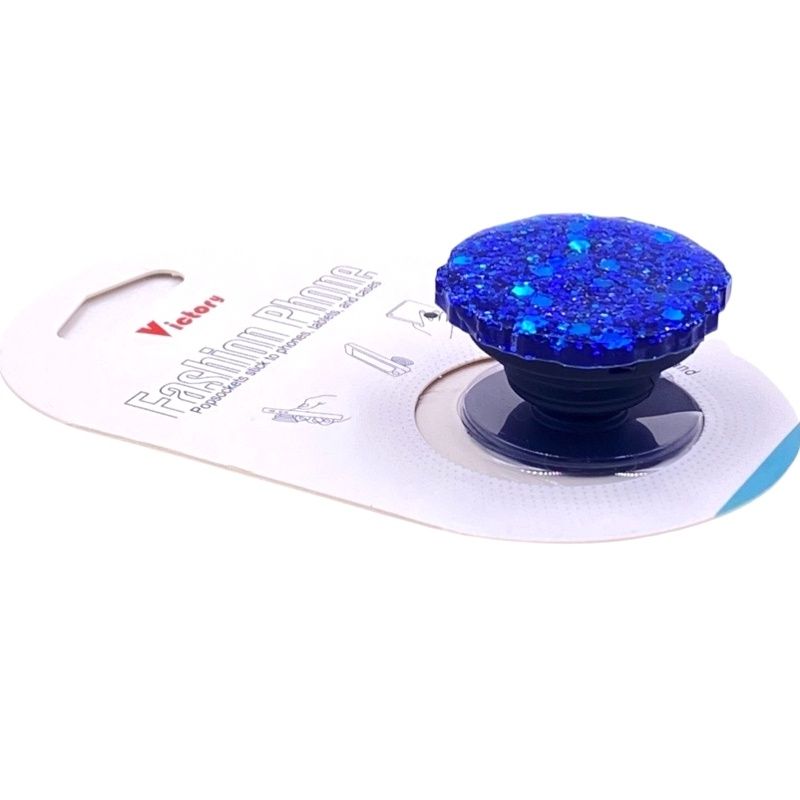 Suporte Pop Socket Brilho - Craquelado Azul