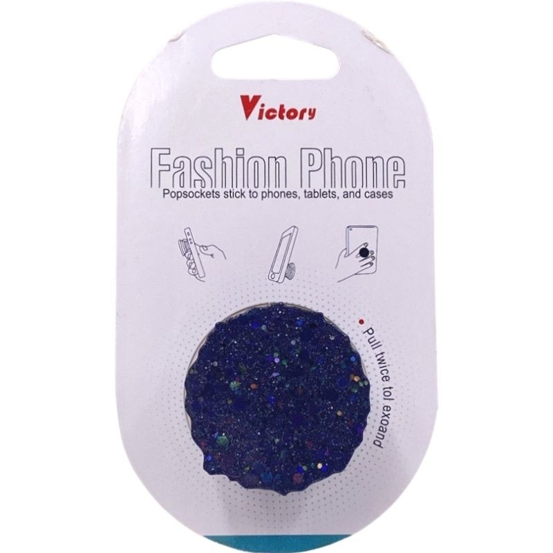 Suporte Pop Socket Brilho - Craquelado Preto