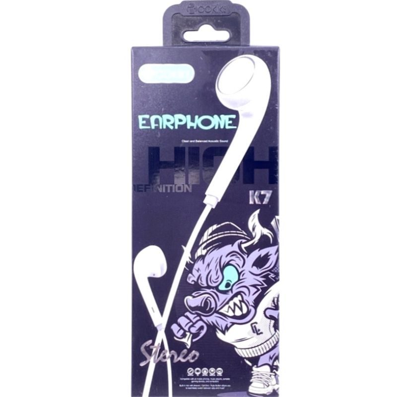 Fone de Ouvido Cokike K7 - Branco