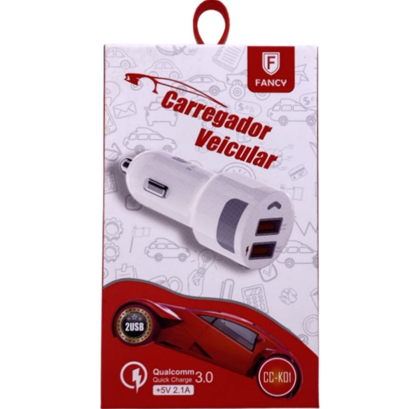 Carregador Veicular Fancy CC-K01 Duplo Usb* QC3.0