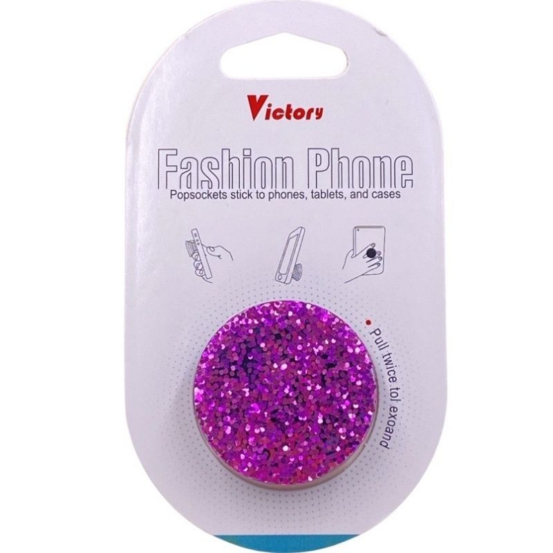 Suporte Pop Socket Brilho - Glitter Pink