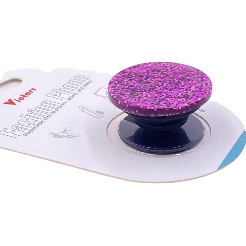 Suporte Pop Socket Brilho - Glitter Pink