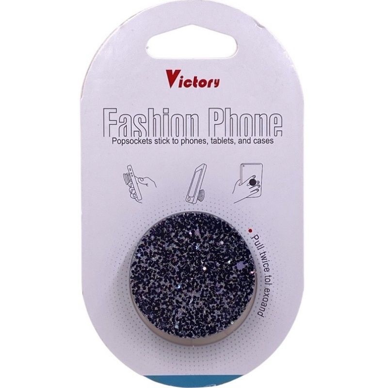 Suporte Pop Socket Brilho - Glitter Preto