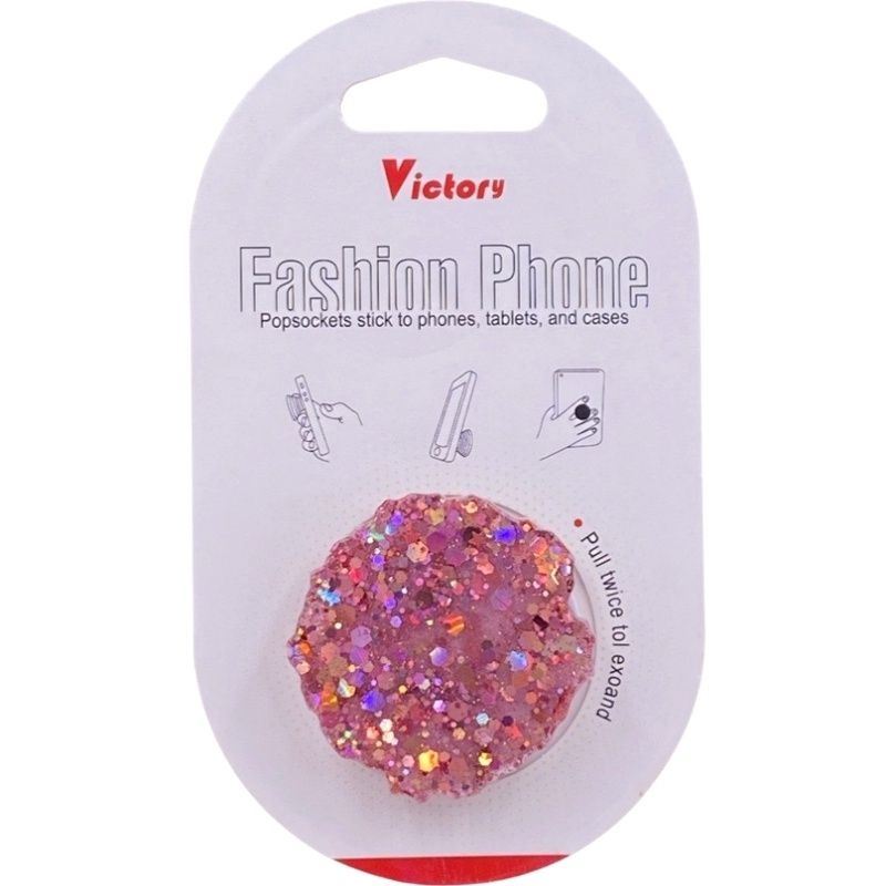 Suporte Pop Socket Brilho - Craquelado Rosa