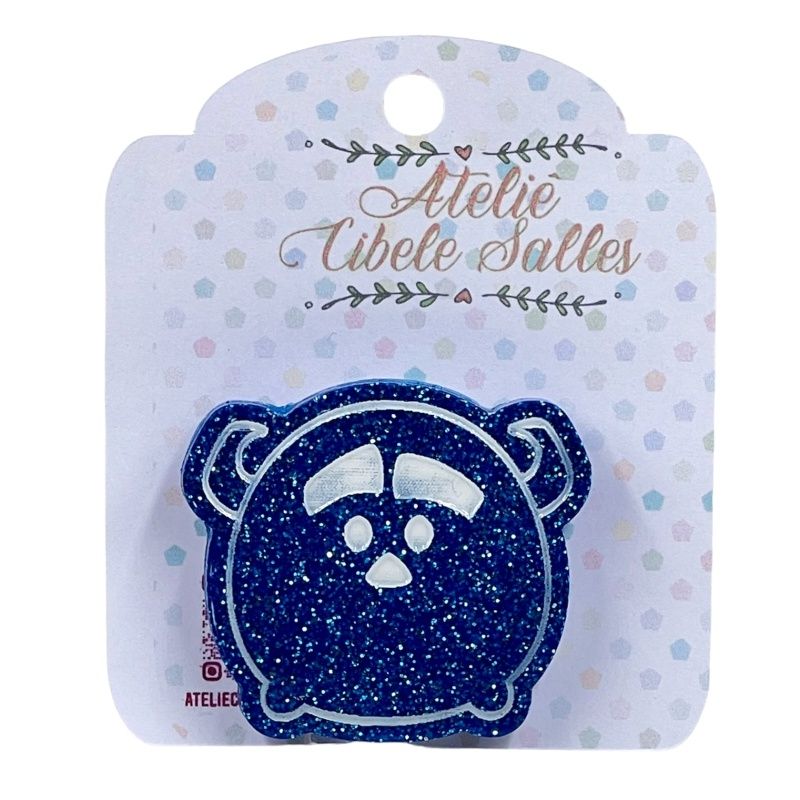 Suporte Pop Socket Brilho - Sulley Glitter Azul