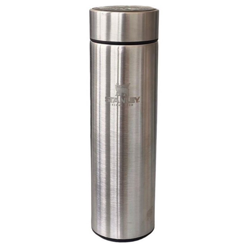 Garrafa Térmica 500ml T&Z c/ Sensor De Temperatura Em Led Touch - Prata