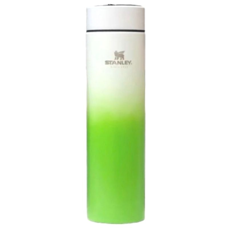 Garrafa Térmica 500ml T&Z c/ Sensor De Temperatura Em Led Touch - Branco c/ Verde