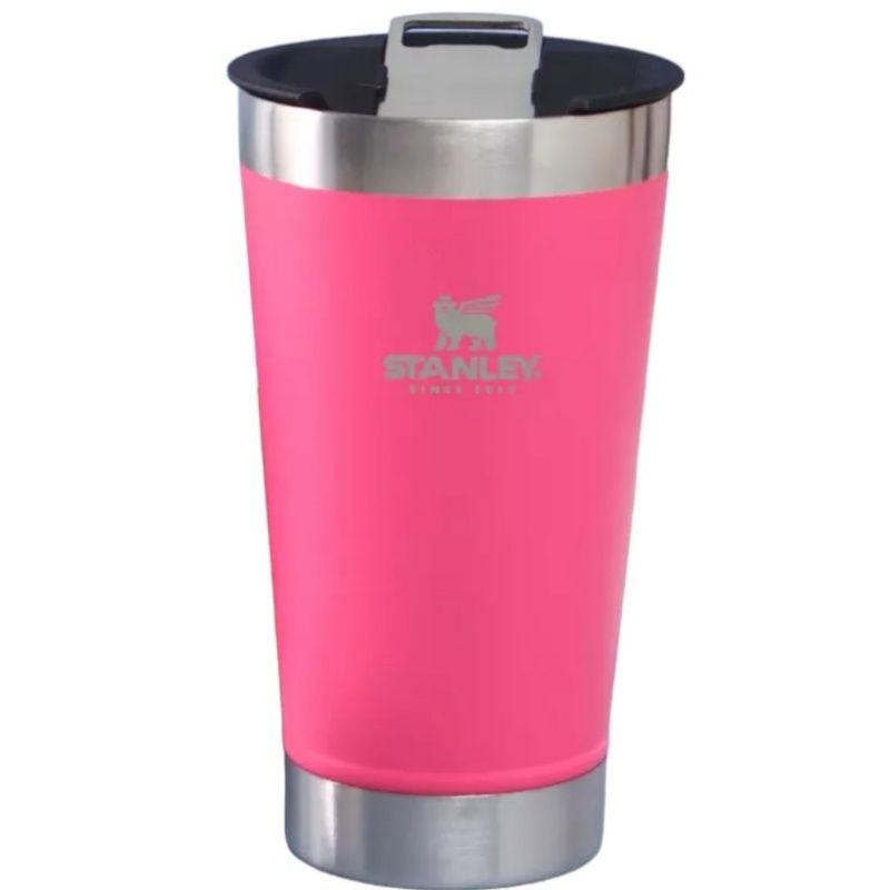 Copo Térmico 473ml com Tampa e Abridor de Garrafa - Rosa Chiclete