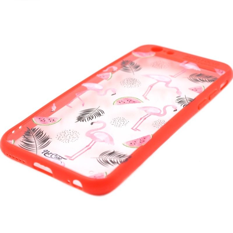 Capa Netcase Auto Focus Flamingos e Melancias para IPhone 6/6S - Vermelho