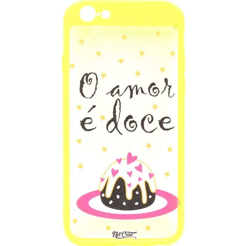 Capa Netcase Auto Focus O Amor é Doce para IPhone 6/6S - Amarelo