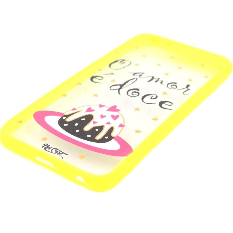 Capa Netcase Auto Focus O Amor é Doce para IPhone 6/6S - Amarelo