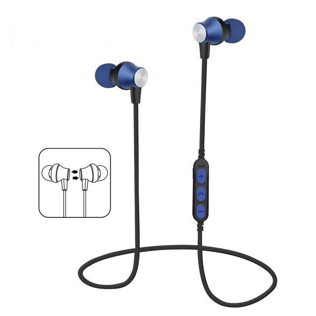 Fone de Ouvido Bluetooth MS-T2 com Pólos Magnéticos - Azul