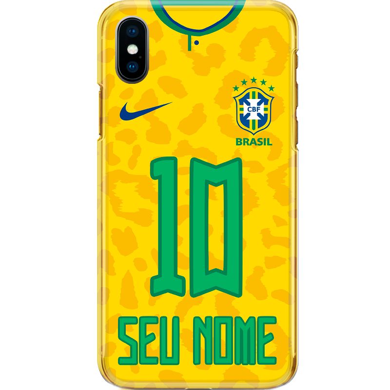 Capa Silicone NetCase Chapada Nome T-Shirt Brasil 10 - Amarelo