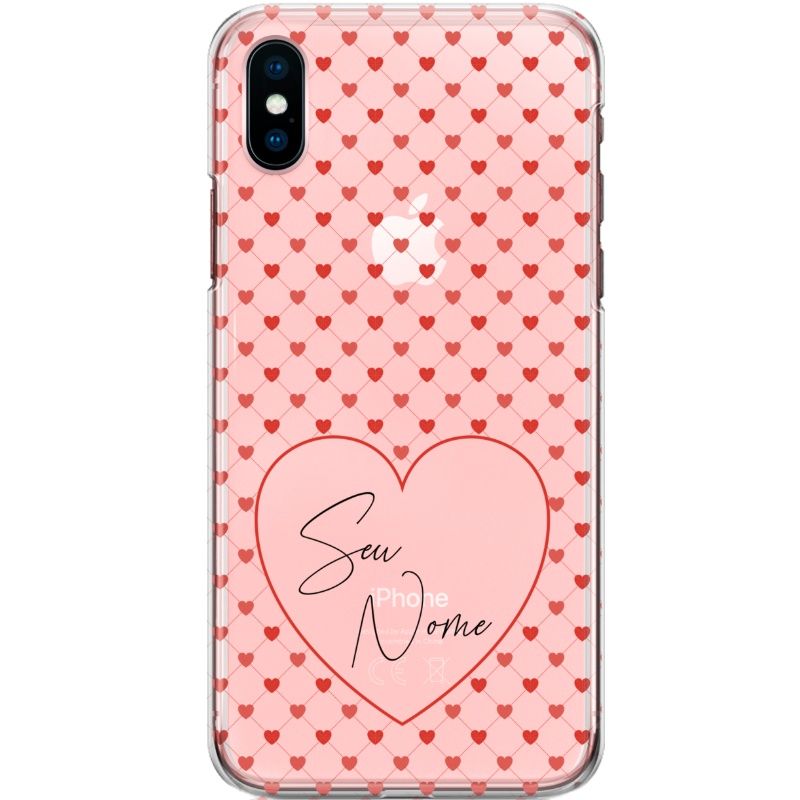 Capa Silicone NetCase Transparente Nome Coleção Corações - Network Of Hearts