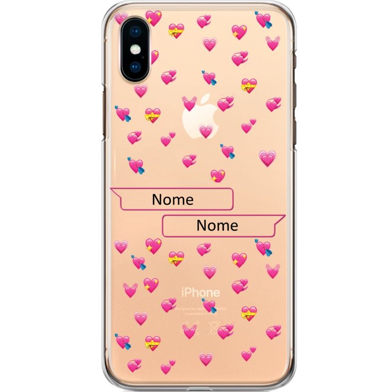 Capa Silicone NetCase Transparente Nome Coleção Corações - Hearts and Messages