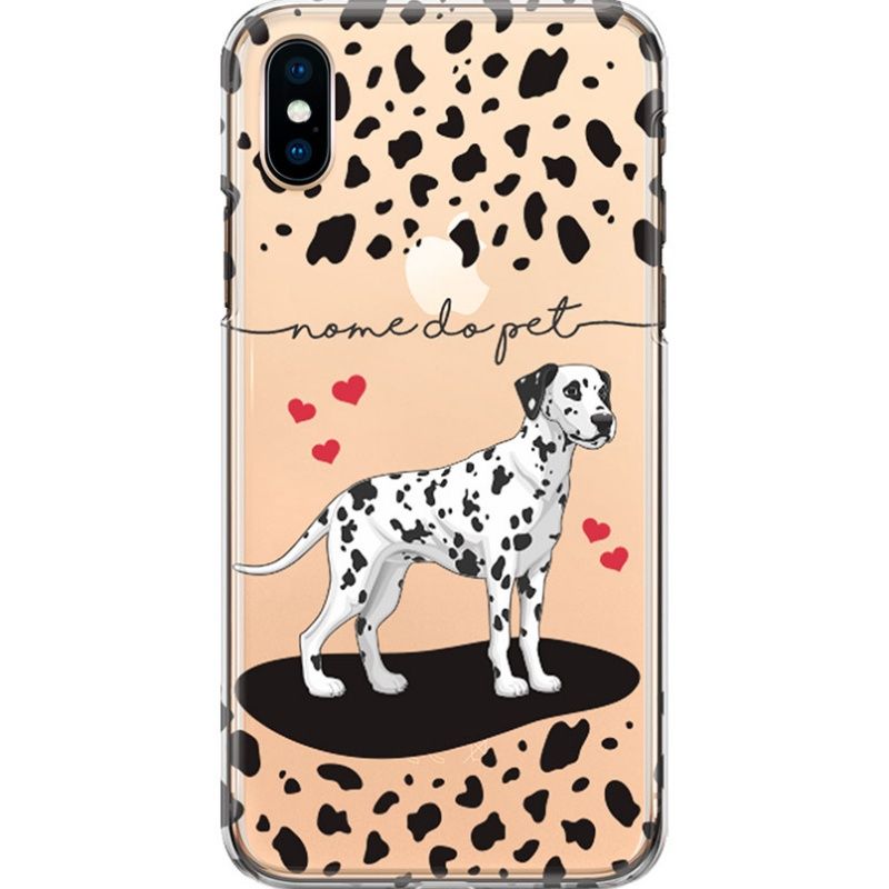 Capa Silicone NetCase Transparente Nome Coleção Pets - Dálmata