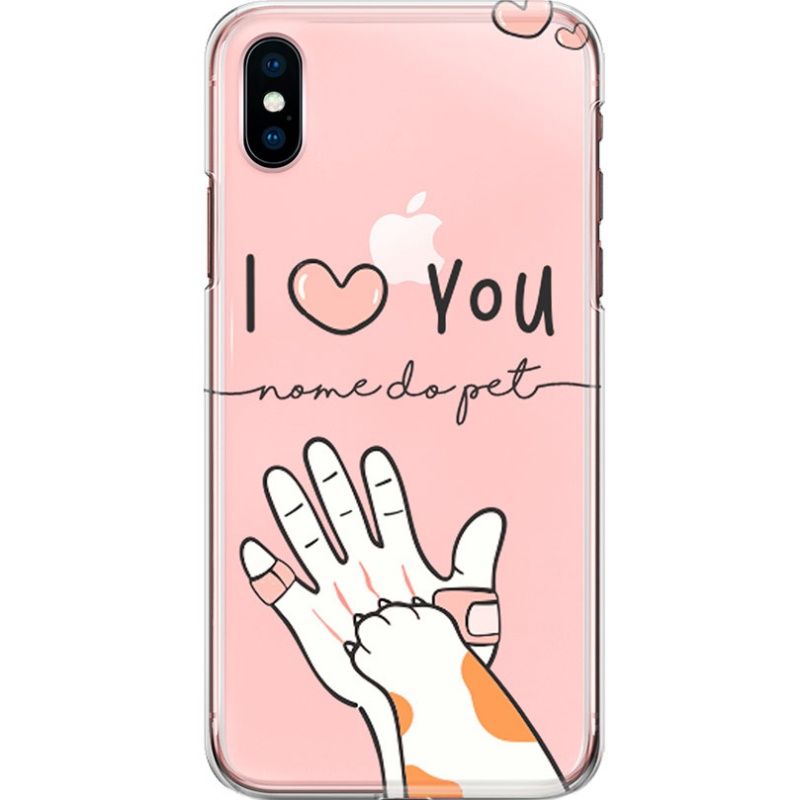 Capa Silicone NetCase Transparente Nome Coleção Pets - Cat Affection