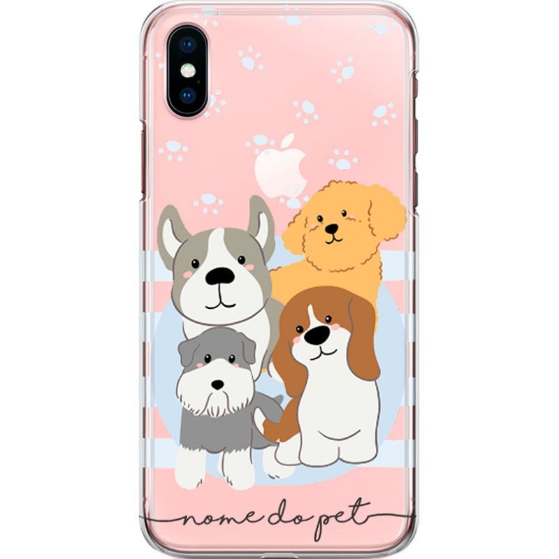 Capa Silicone NetCase Transparente Nome Coleção Pets - Bulldog, Poodle, Schnauzer e Beagle