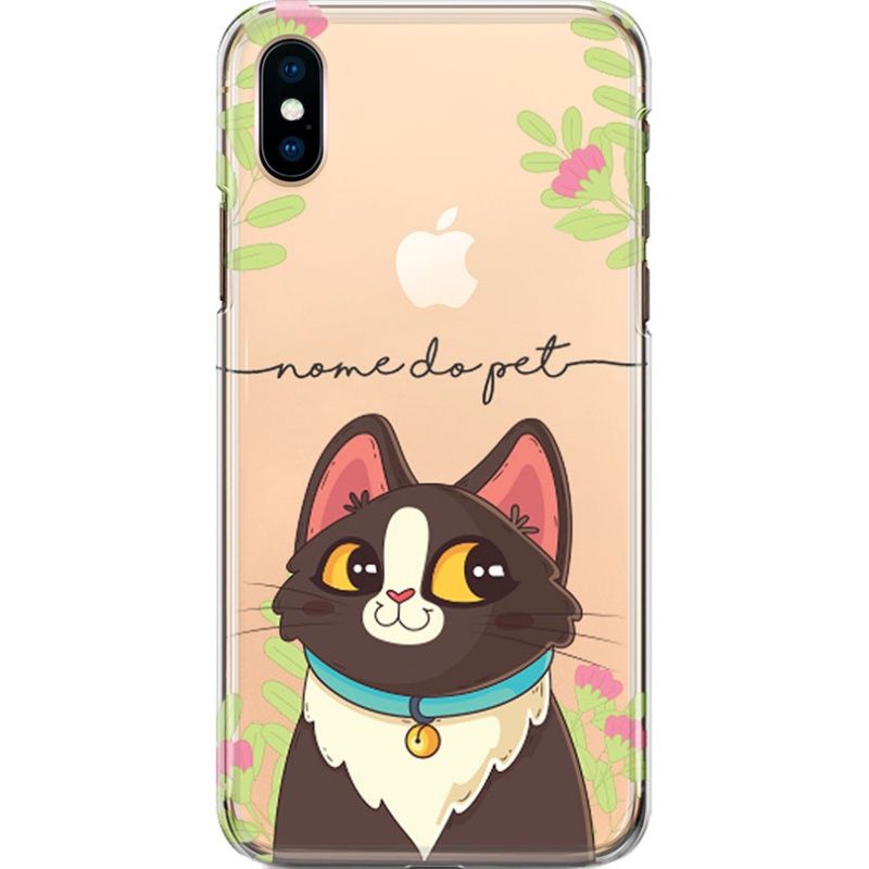 Capa Silicone NetCase Transparente Nome Coleção Pets - Brown Kitten