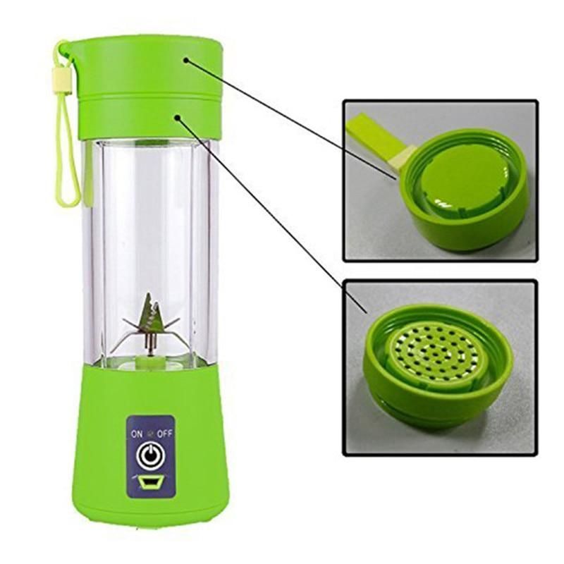 Mini Liquidificador Portátil 380ml - 2000mAh - Verde