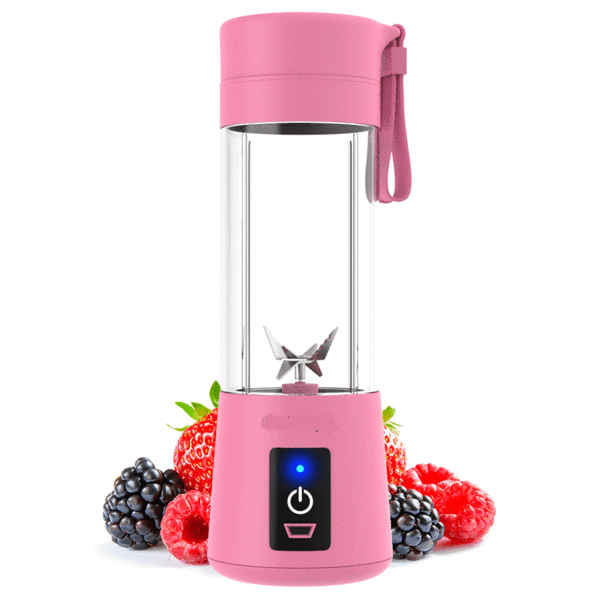 Mini Liquidificador Portátil 380ml - 2000mAh - Rosa